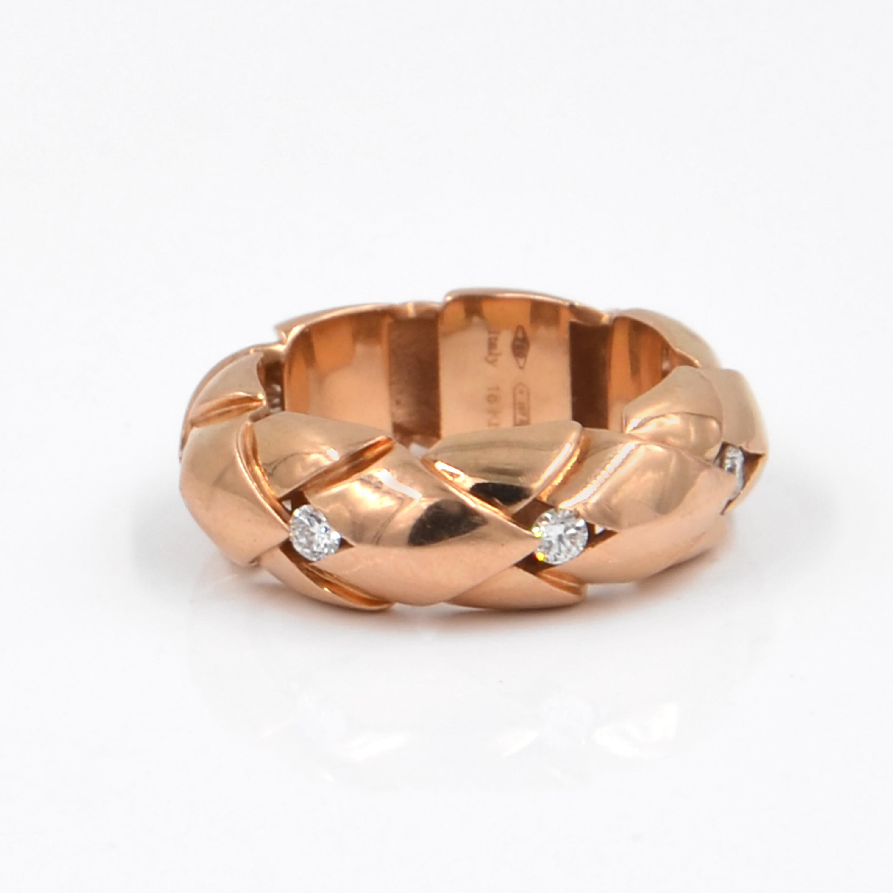 18 Karat Rose Gold Diamond Garavelli Ring 2
