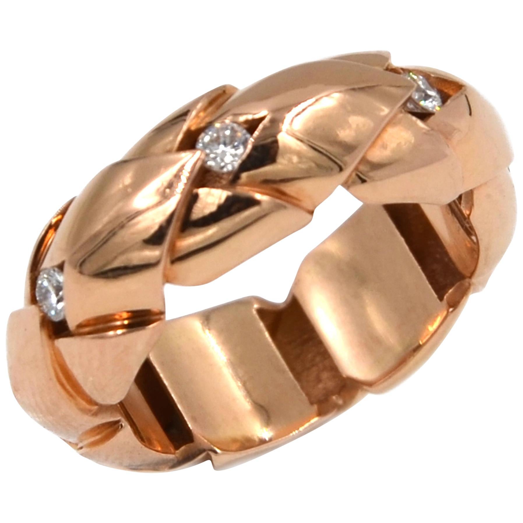 18 Karat Rose Gold Diamond Garavelli Ring