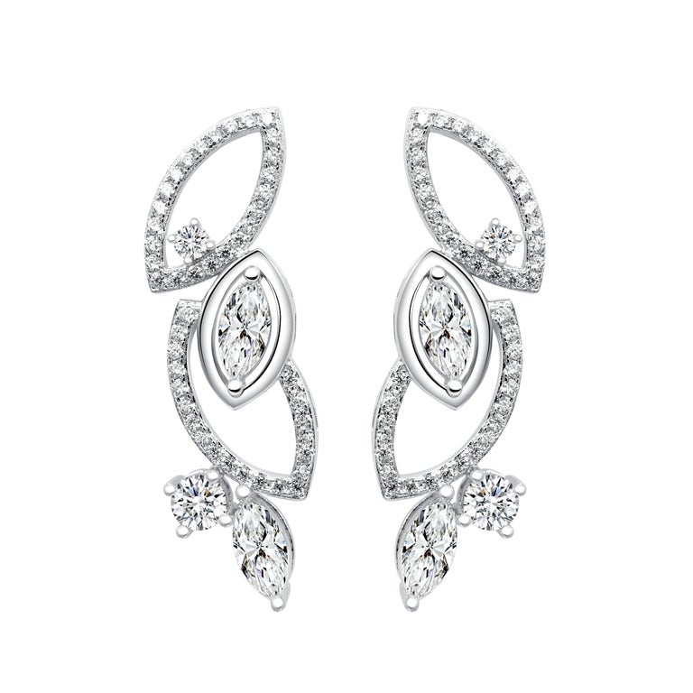 18 Karat Rose Gold Diamond Garden Earrings For Sale (Free Shipping) at ...