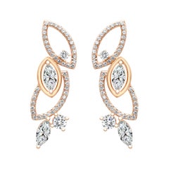 18 Karat Rose Gold Diamond Garden Earrings