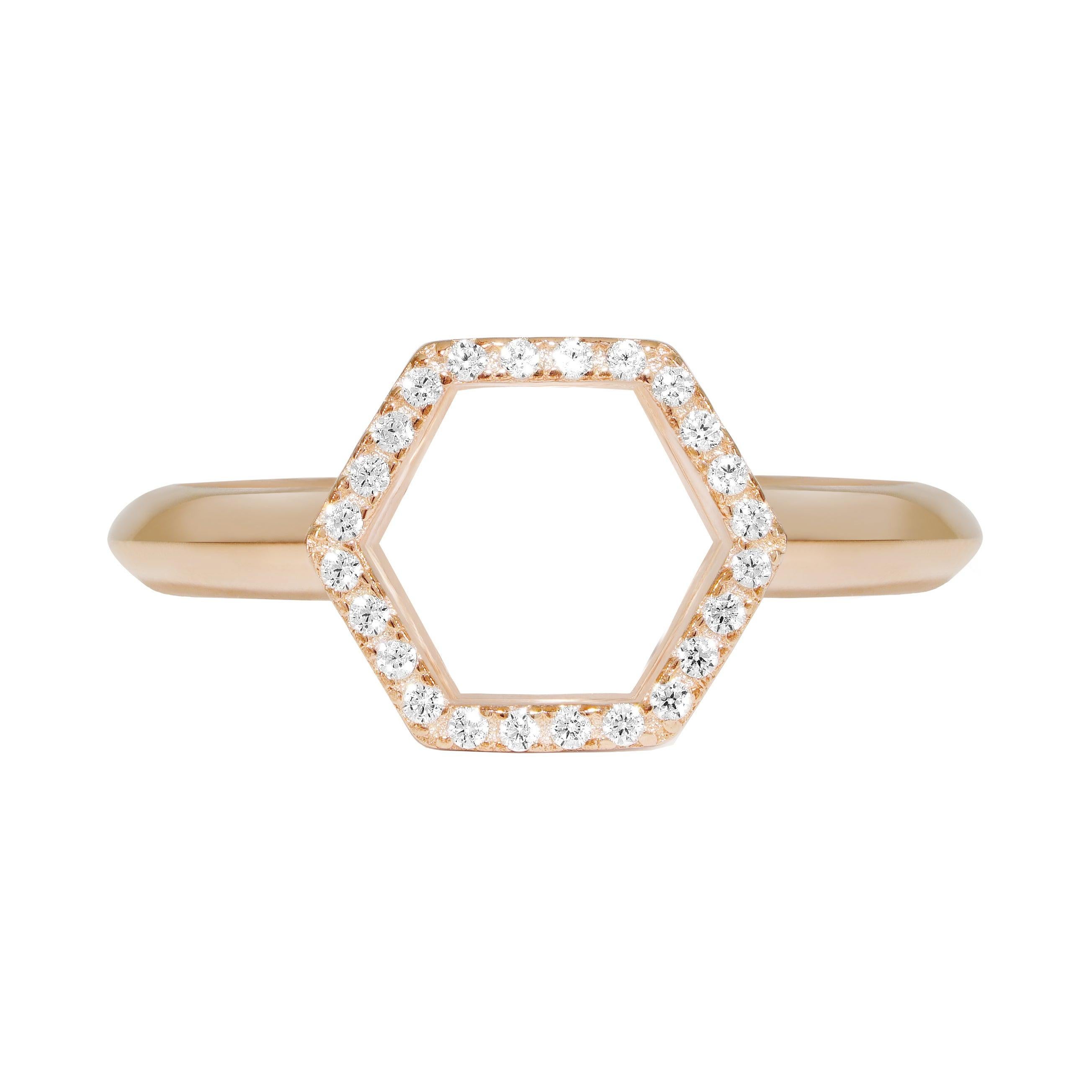 18 Karat Rose Gold Diamond Halo Ring