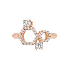 18 Karat Rose Gold Diamond Honey Ring