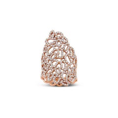 18 Karat Rose Gold Diamond Lace Ring