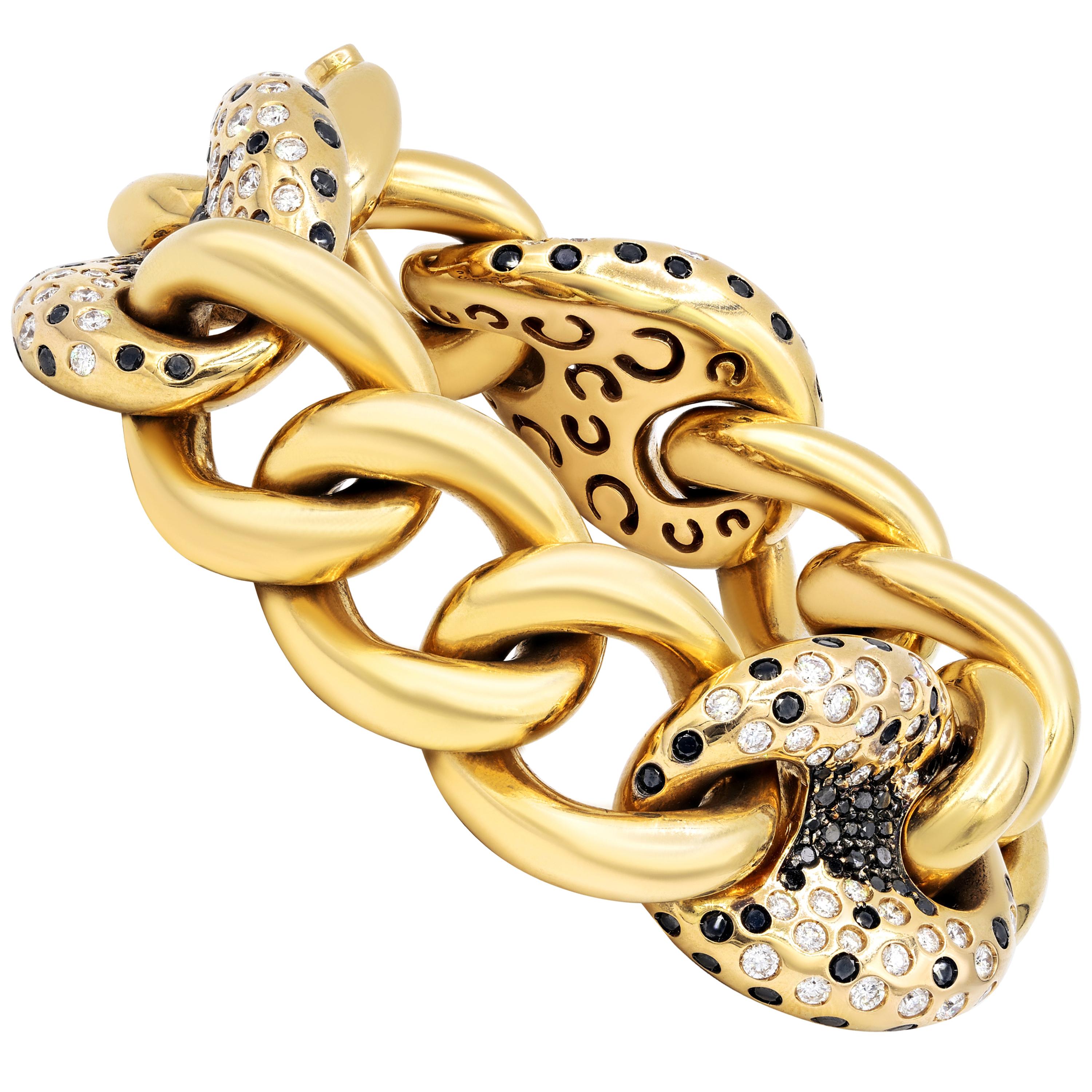 18 Karat Rose Gold Diamond Linked Bracelet