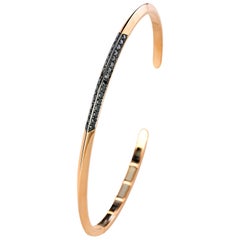 18 Karat Rose Gold Diamond Men's Bangle