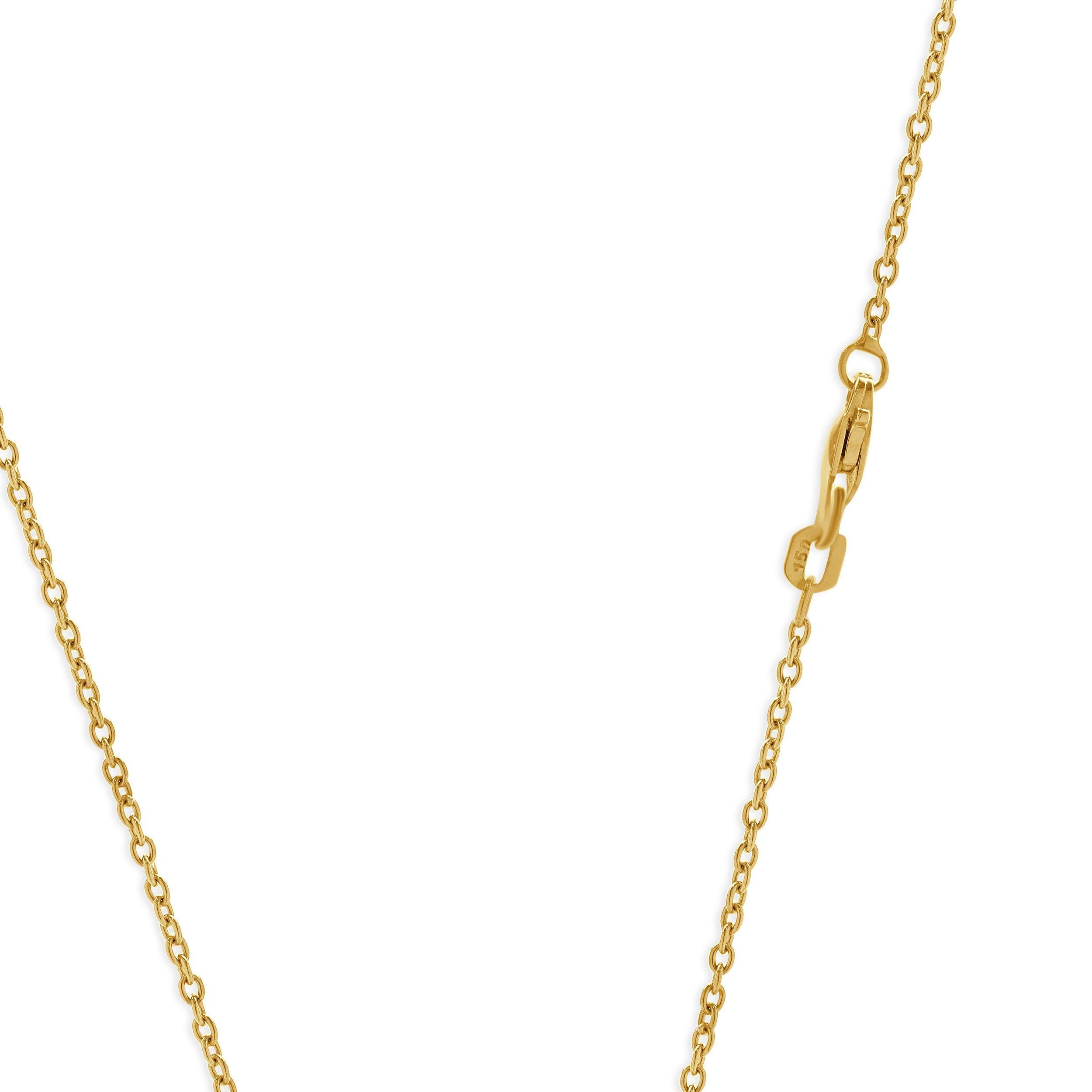 Taglio rotondo Collana Looping con diamanti in oro rosa 18 carati in vendita