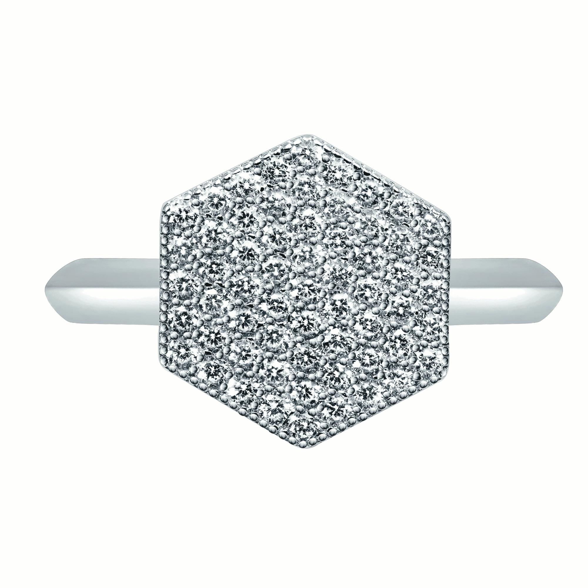 18 Karat Rose Gold Diamond Pave Ring For Sale 1