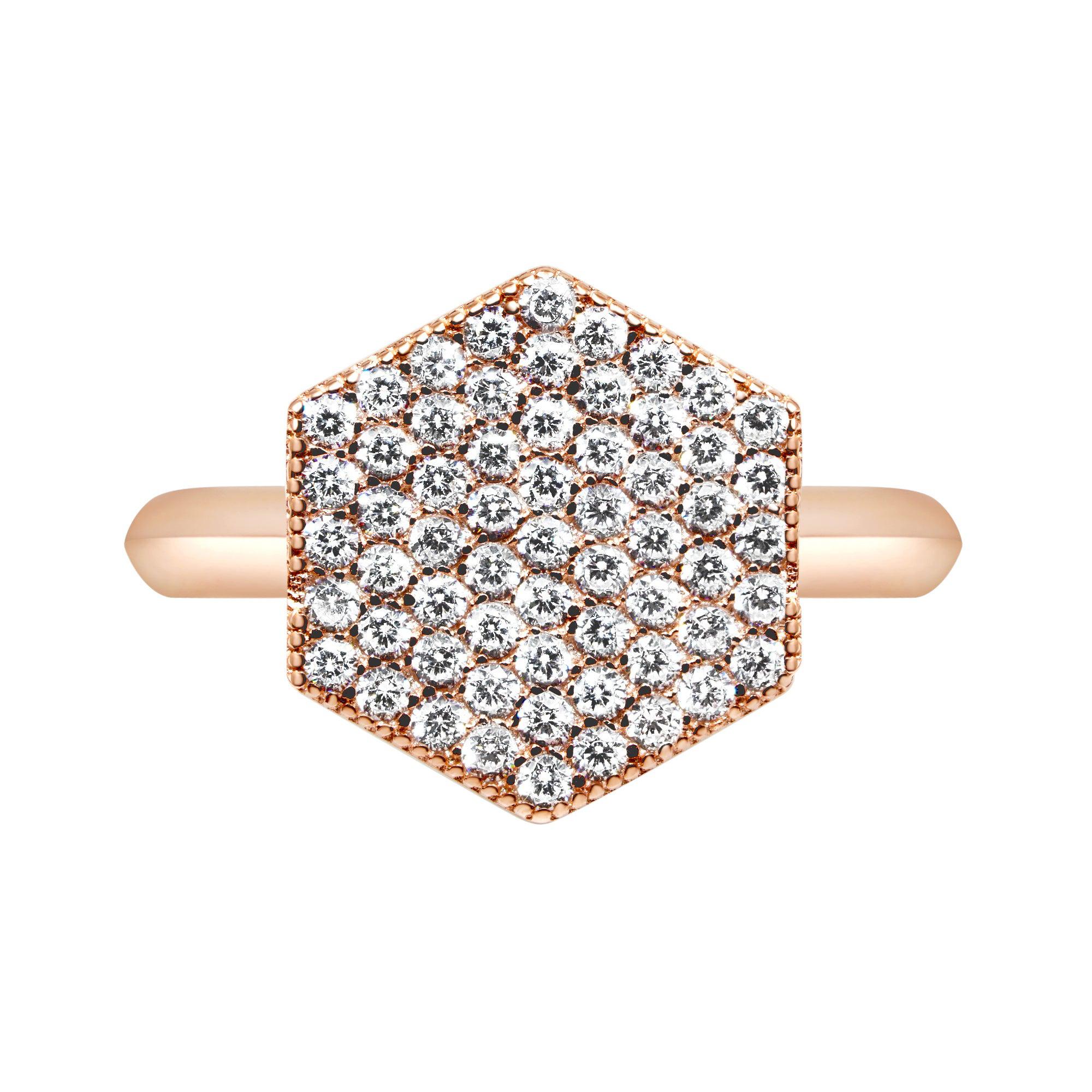 18 Karat Rose Gold Diamond Pave Ring