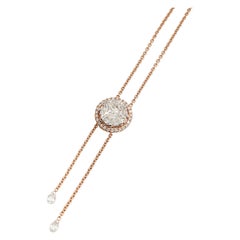 18 Karat Rose Gold Diamond Pendant Necklace