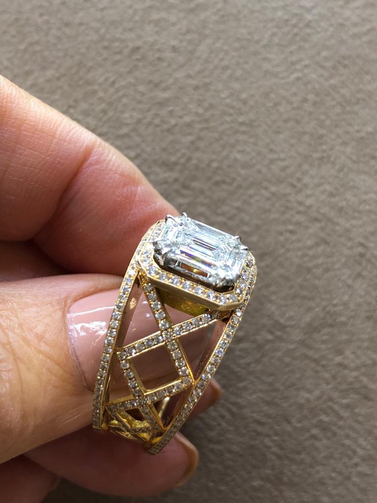 pie cut diamond ring