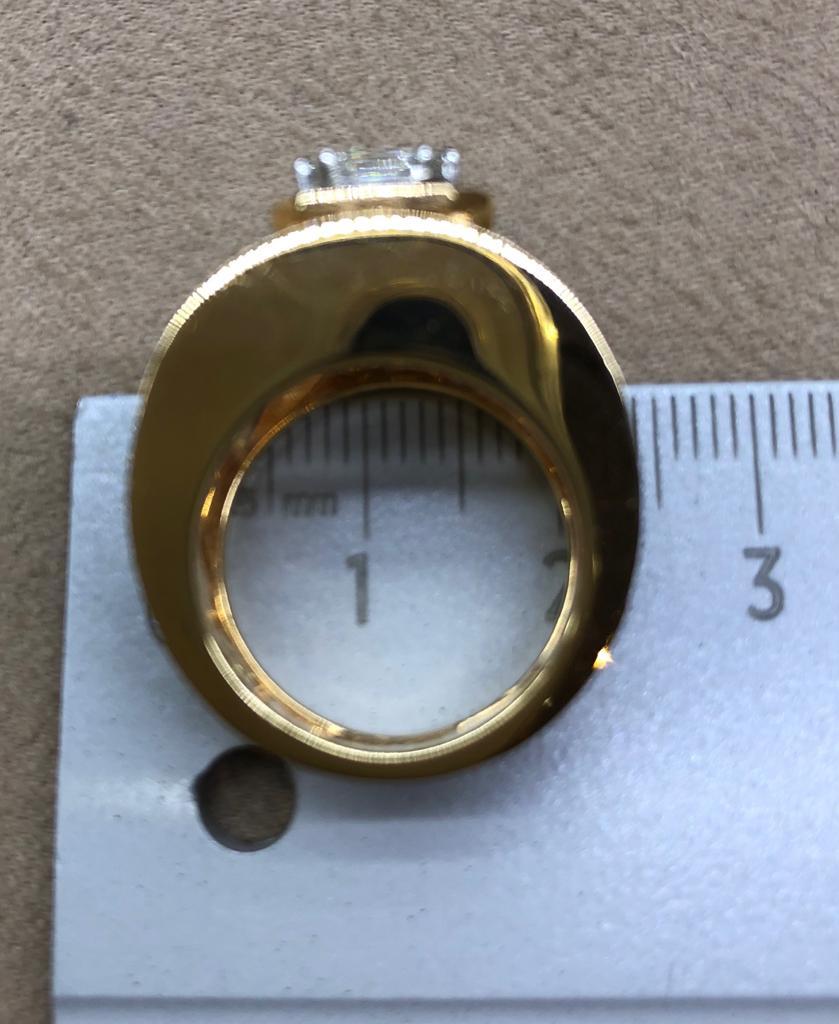 18 Karat Rose Gold Diamond Pie Cut Ring In New Condition In Findikli, Beyoglu