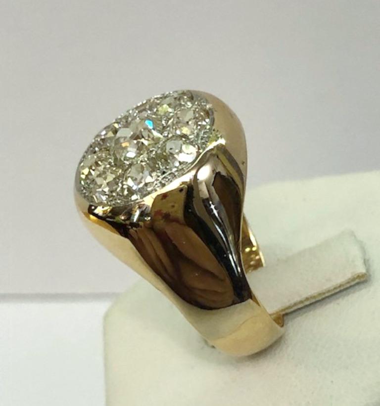 Taglio brillante Anello con diamante in oro rosa 18 carati in vendita