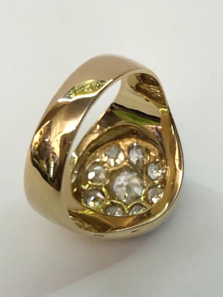 Uomo Anello con diamante in oro rosa 18 carati in vendita