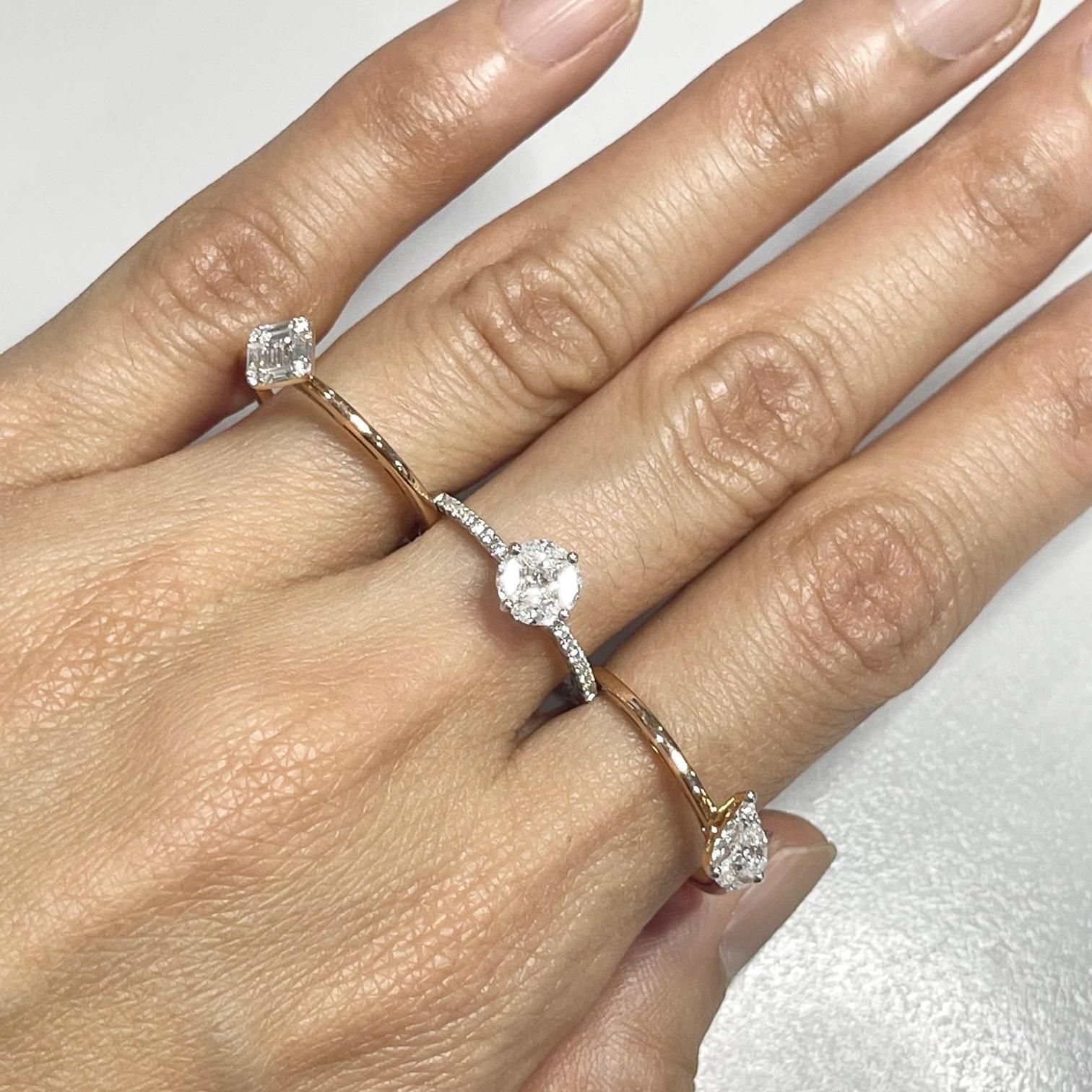 18 Karat Rose Gold Diamond Ring For Sale 3