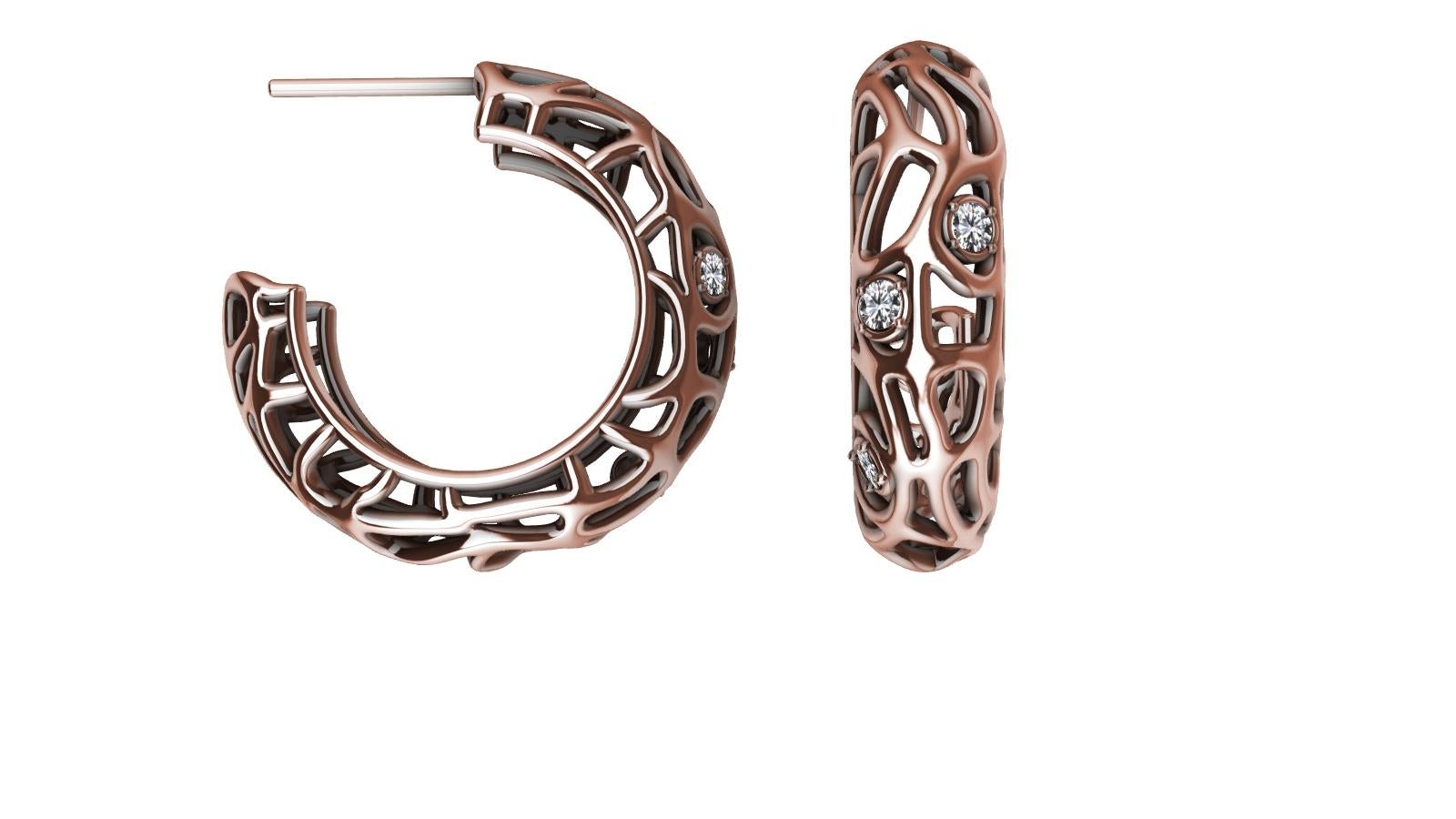 18 Karat Roségold Diamant-Seetang-Ohrringe im Zustand „Neu“ im Angebot in New York, NY