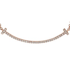 18 Karat Rose Gold Diamond Smile Necklace