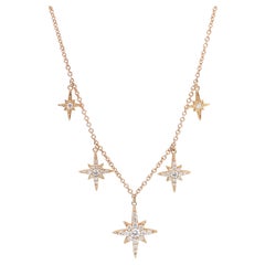 18 Karat Rose Gold 
Diamond Star Set Necklace