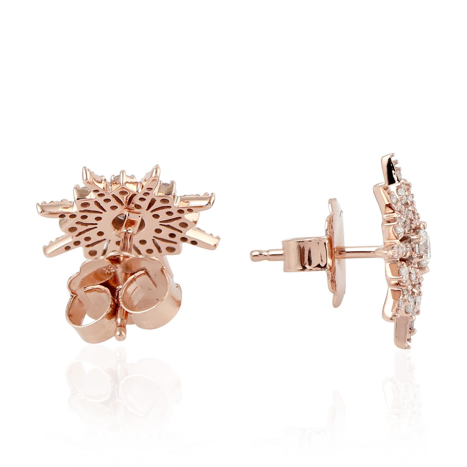 rose gold starburst earrings