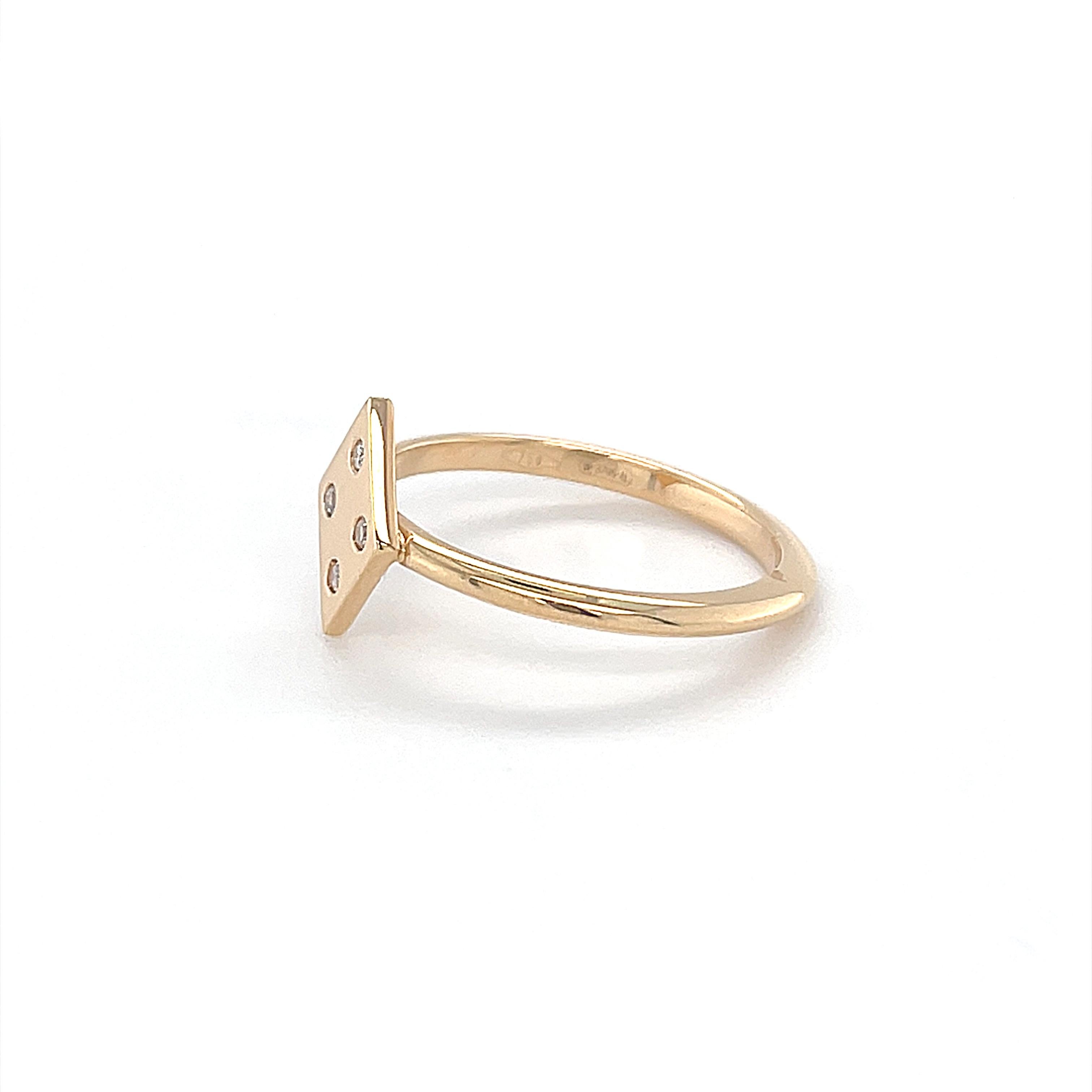 Contemporary 18 Karat Rose Gold Diamond Symbol Diamond Fashion Ring For Sale