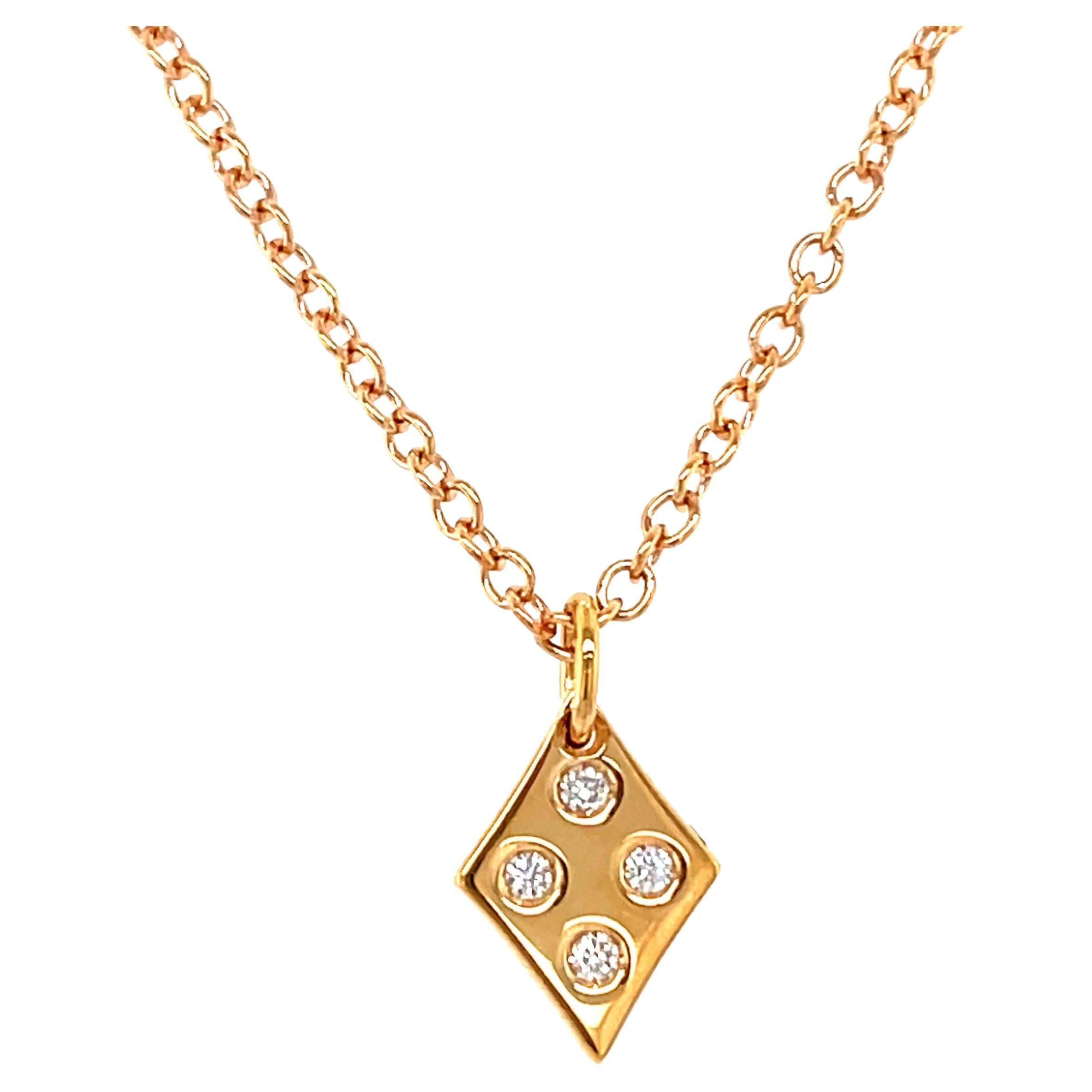 Pendentif symbole en or rose 18 carats avec diamants