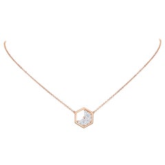 18 Karat Rose Gold Diamond Triangle Necklace