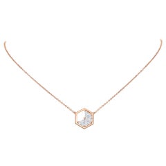 18 Karat Rose Gold Diamond Triangle Necklace