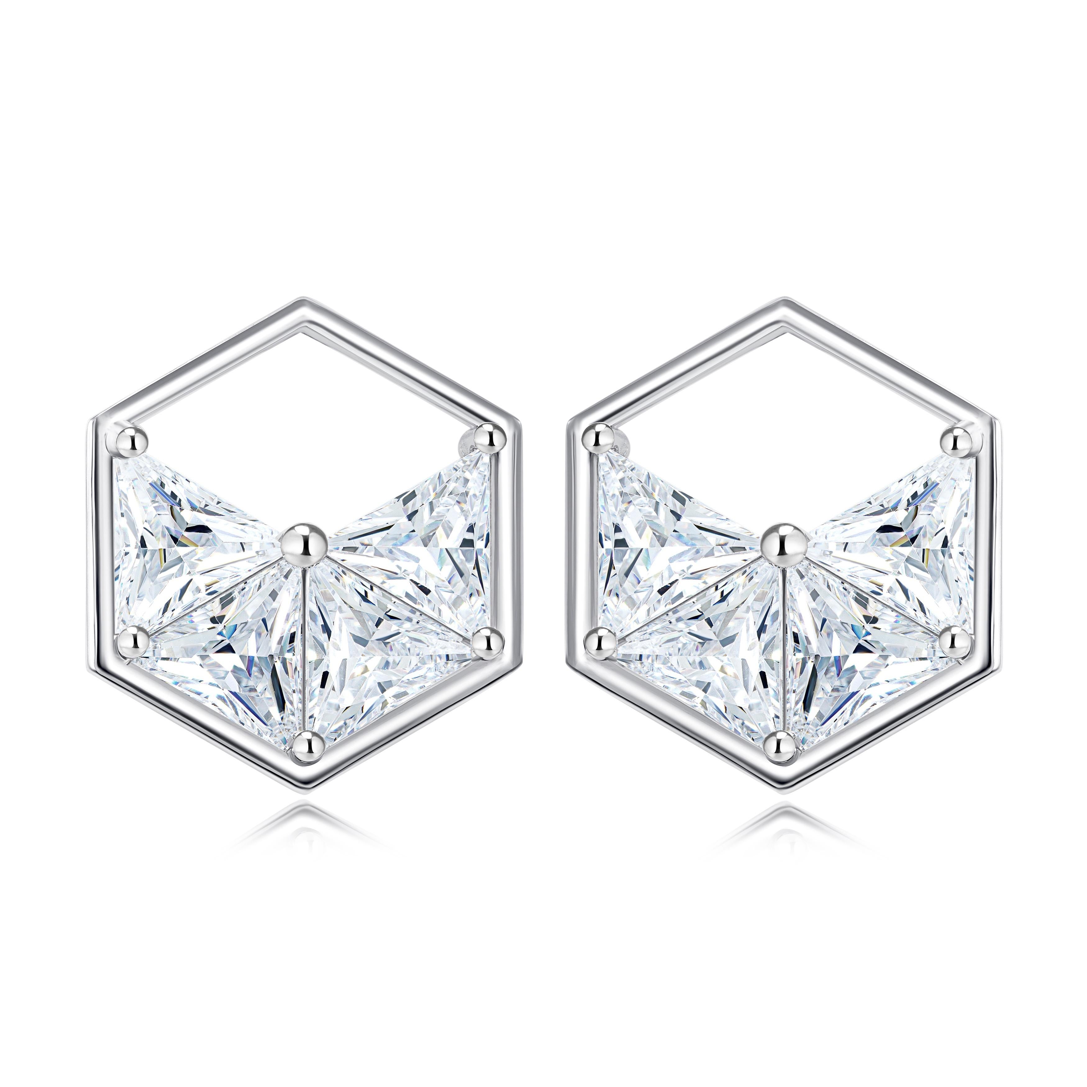 18 Karat Roségold Diamant-Dreieck-Ohrstecker im Angebot 1