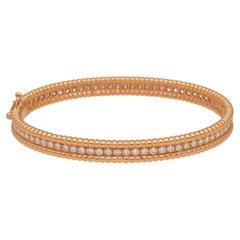 18 Karat Rose Gold Diamond Van Cleef & Arpels Perlee Bracelet 1 Row