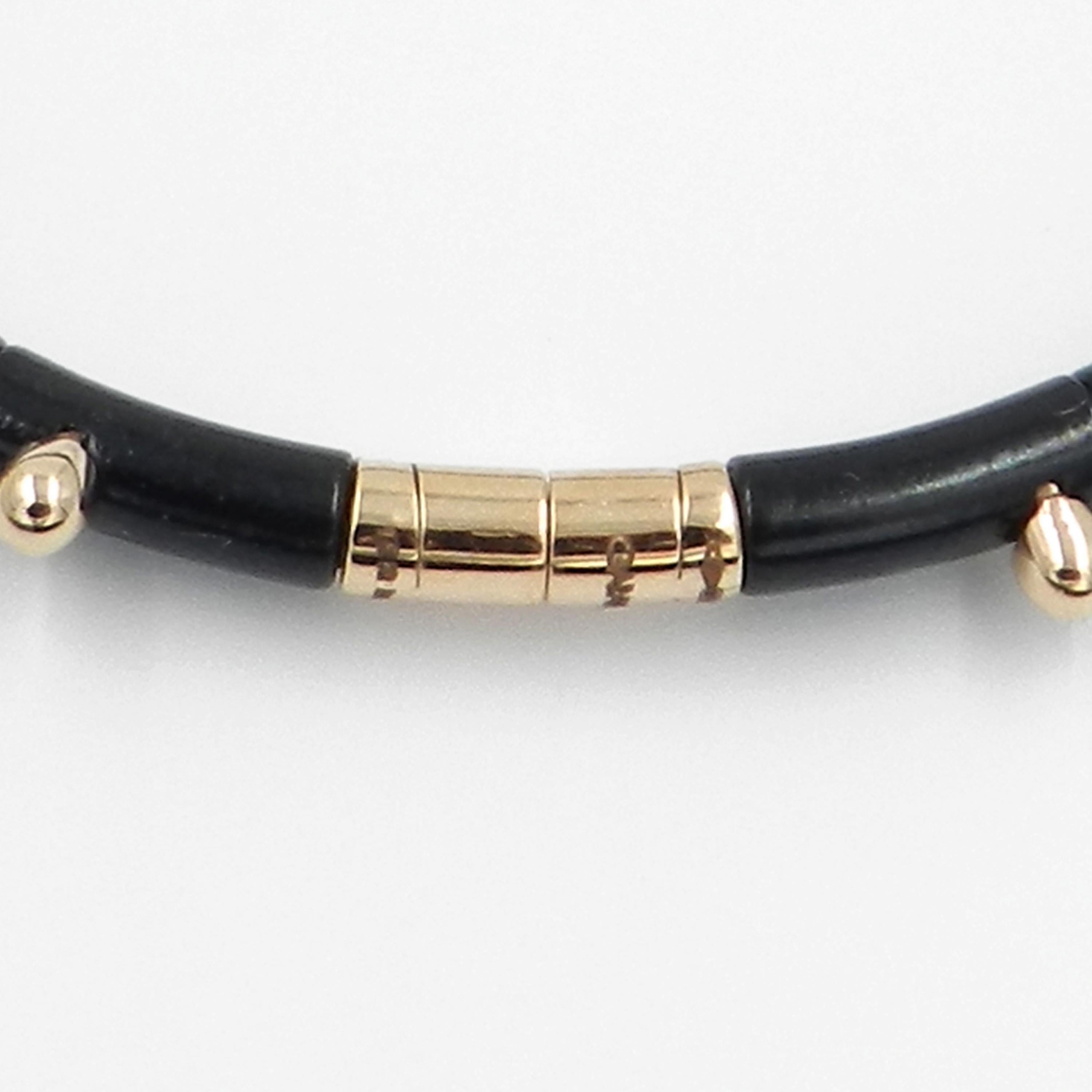 Contemporary 18 Karat Rose Gold Diamonds and Black Silver Cactus Garavelli Bracelet For Sale