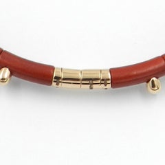 Bracciale in oro rosa 18 carati con diamanti e alluminio rosso