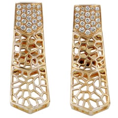 18 Karat Rose Gold Diamonds Garavelli Long Earrings