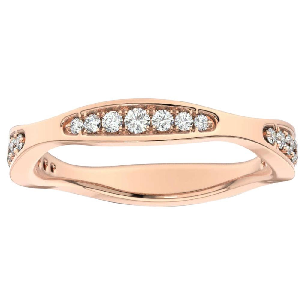 18 Karat Rose Gold Donna Marquise Shape Diamond Ring '1/4 Carat' For Sale