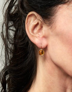 Orecchini pendenti in oro rosa 18 carati con citrini cabochon da 11,80 carati