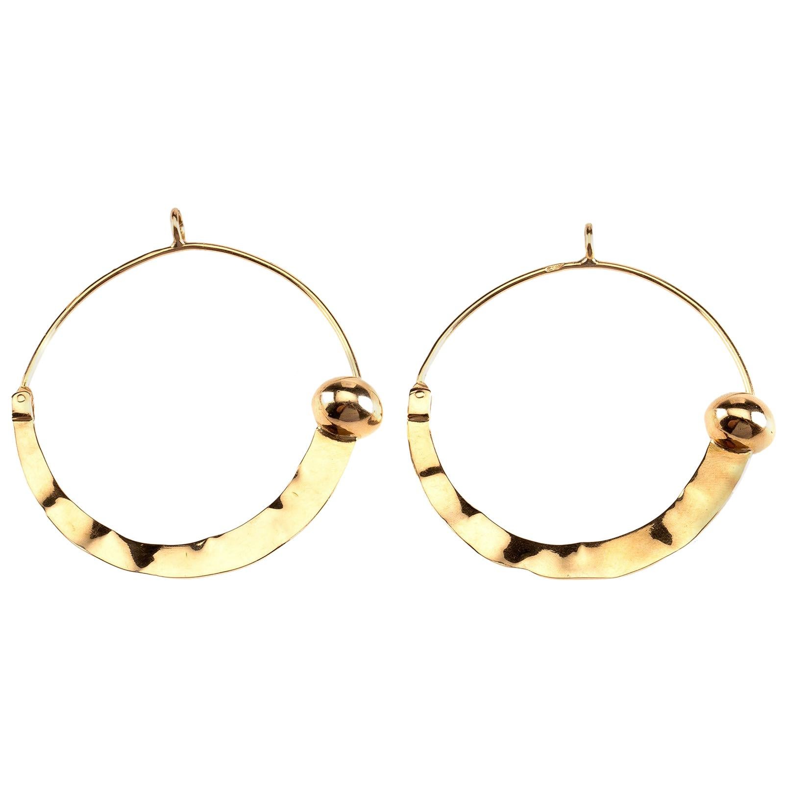 18 Karat Rose Gold Earrings Hoop Earrings For Sale