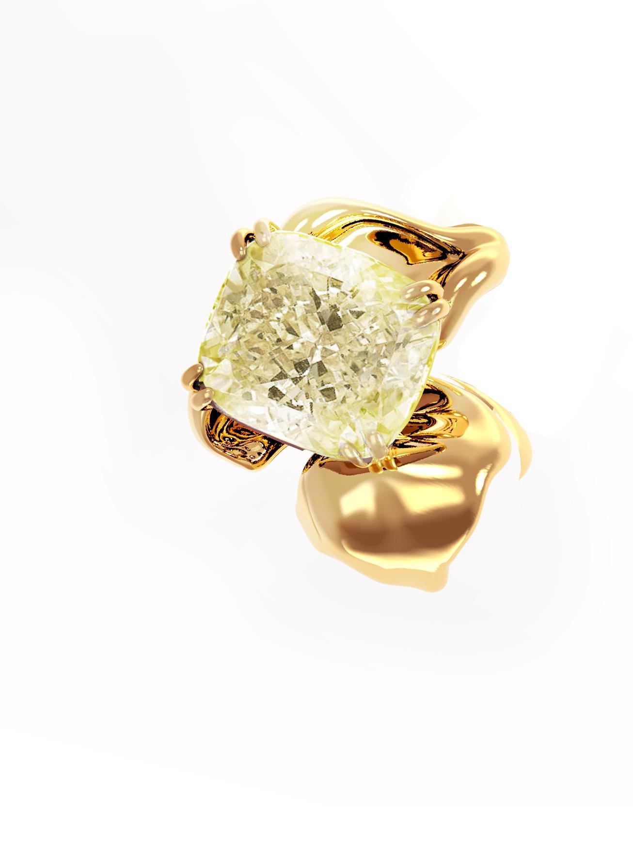 Contemporary 18 Karat Rose Gold Earrings with 4 Carat GIA Certified Fancy Yellow Diamonds