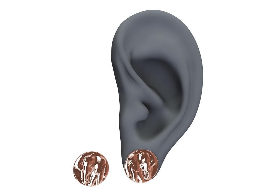rose gold elephant earrings