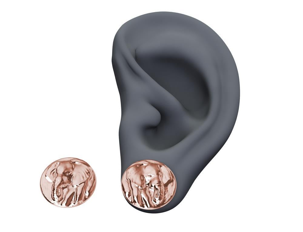 Boucles d'oreilles éléphant en or rose 18 carats Neuf - En vente à New York, NY