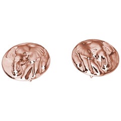 18 Karat Rose Gold Elephant Stud Earrings