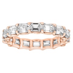 18 Karat Roségold Smaragd Eternity-Diamantring '3 3/4 Karat'