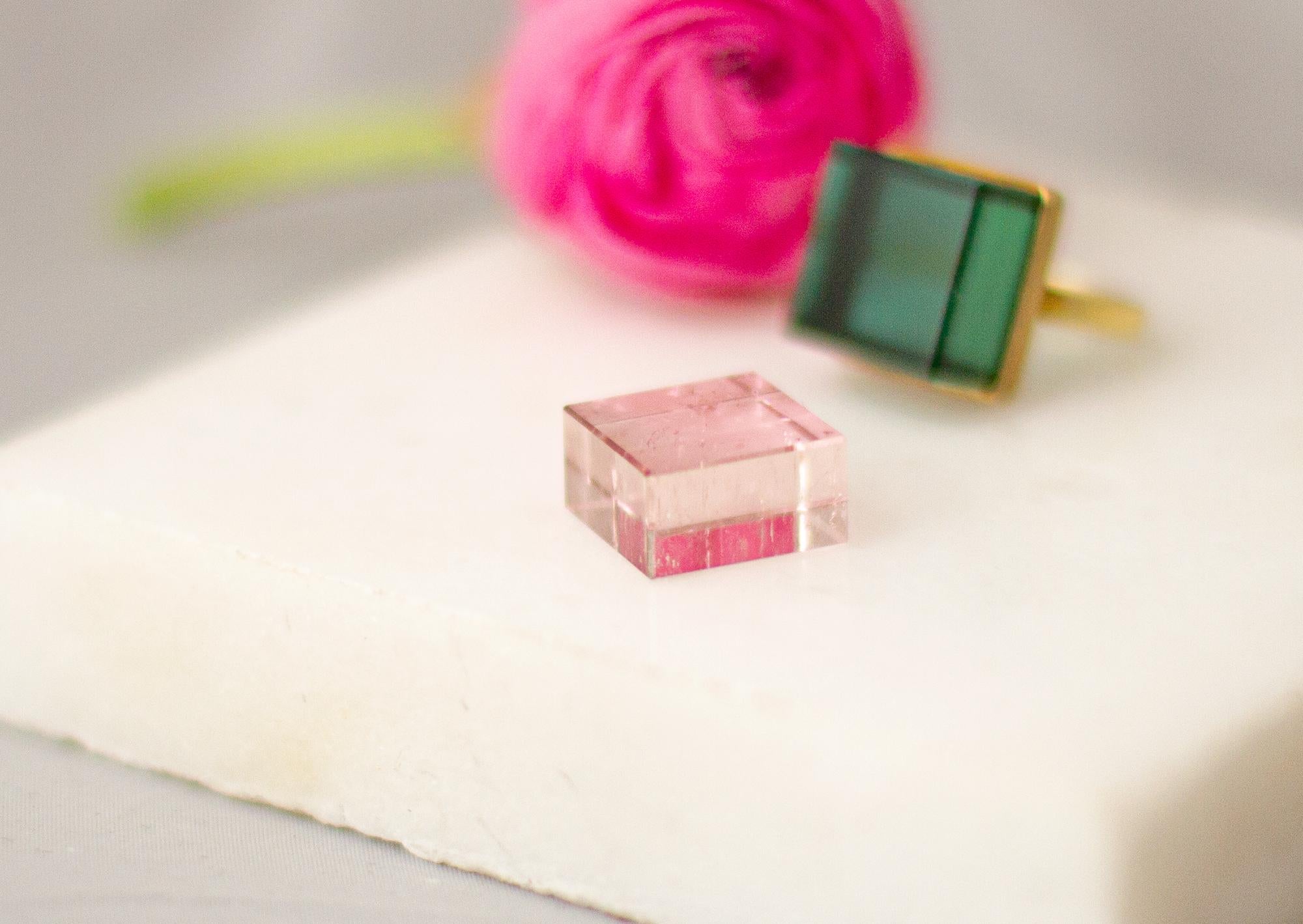 achtzehn Karat Roségold Verlobungsring mit natürlichem rosa Turmalin im Angebot 7