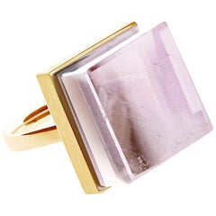 18 Karat Rose Gold Engagement Ring with Natural Pink Tourmaline