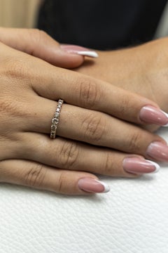 18 Karat Rose Gold Expandable Round Diamond ANNIVERSARY Ring