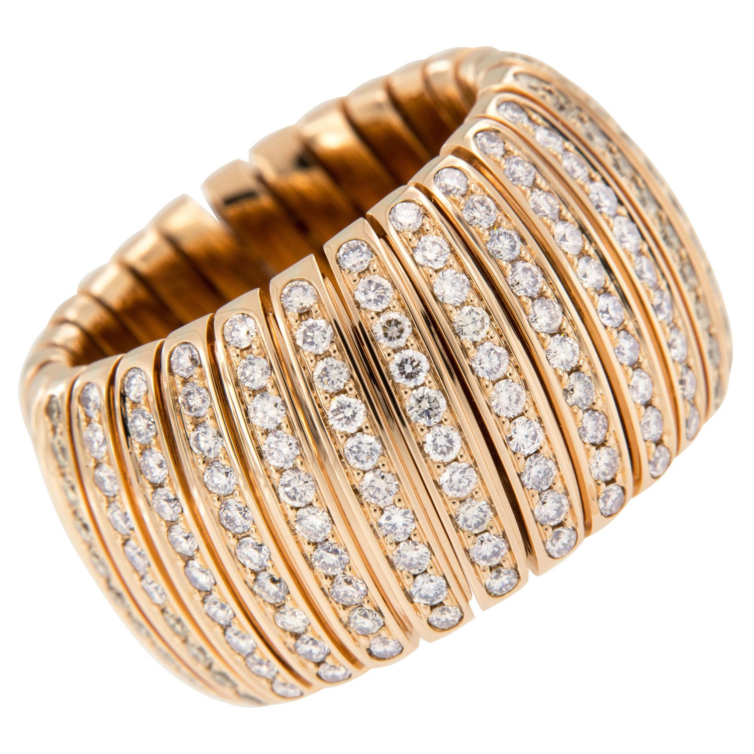 Scheffel, Schmuck Stretchable 18 Karat Gold and Diamond Eternity Ring For  Sale at 1stDibs | stretchable wedding bands