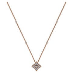 18 Karat Roségold Florale Diamant-Halskette '1/5 Karat'