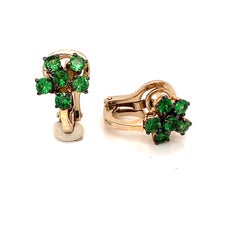 18 Karat Rose Gold Garavelli Studs Earrings with Tzavorite Flowers