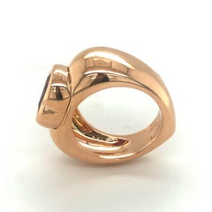 bague à cœur en or rose 18 carats et grenat de Piaget