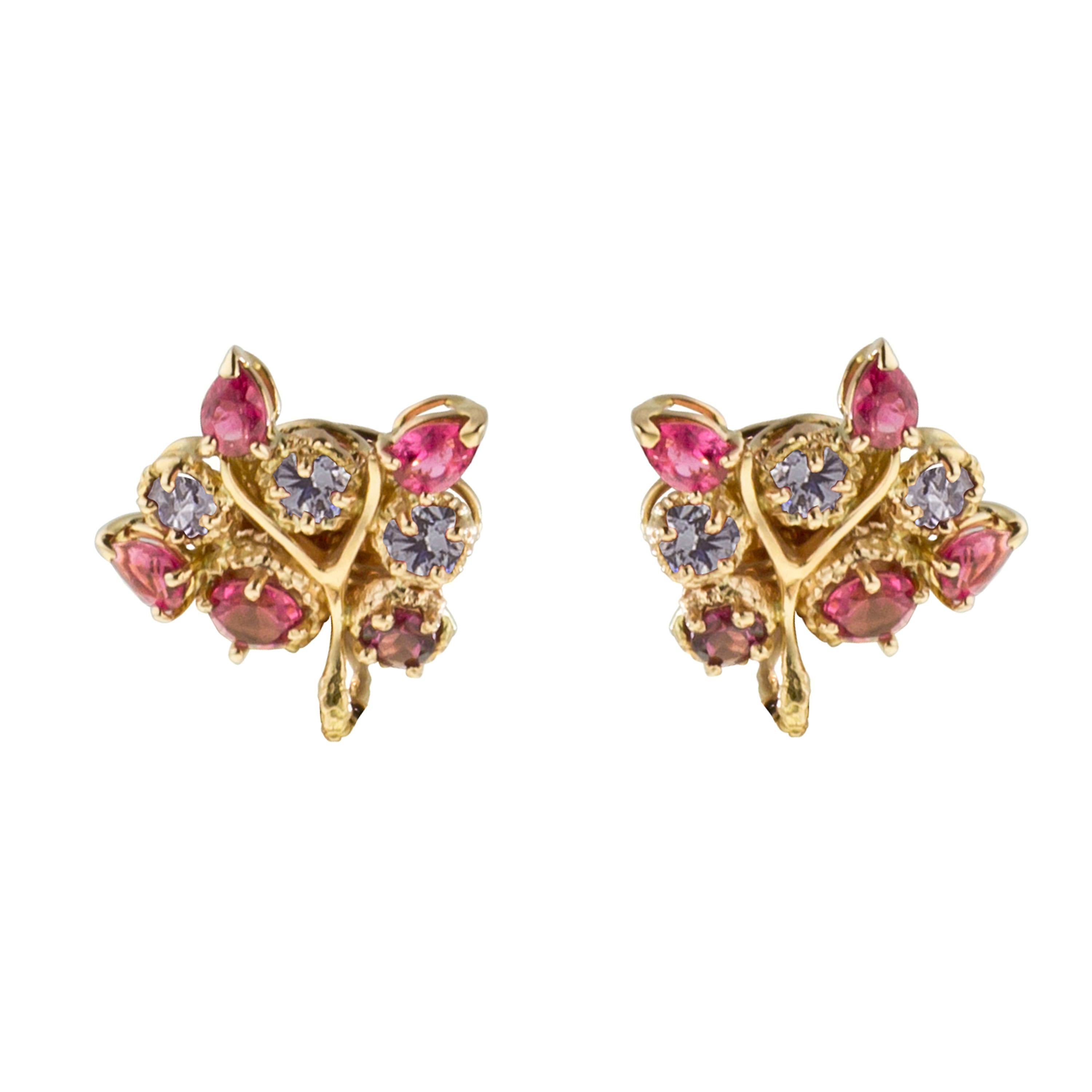 One of a Kind Statement Earrings. The inspiration of the earrings comes from the beauty of the Brazilian Watermelon Tourmaline carat 40,61, the cut of the Tourmaline is Portrait cut, this particular cut exhalts the transperancy and natural beauty of
