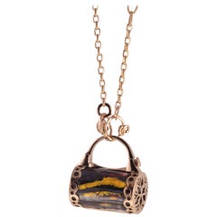 18 Karat Rose Gold Gr. 20.20, Tiger
s Eye, Necklace