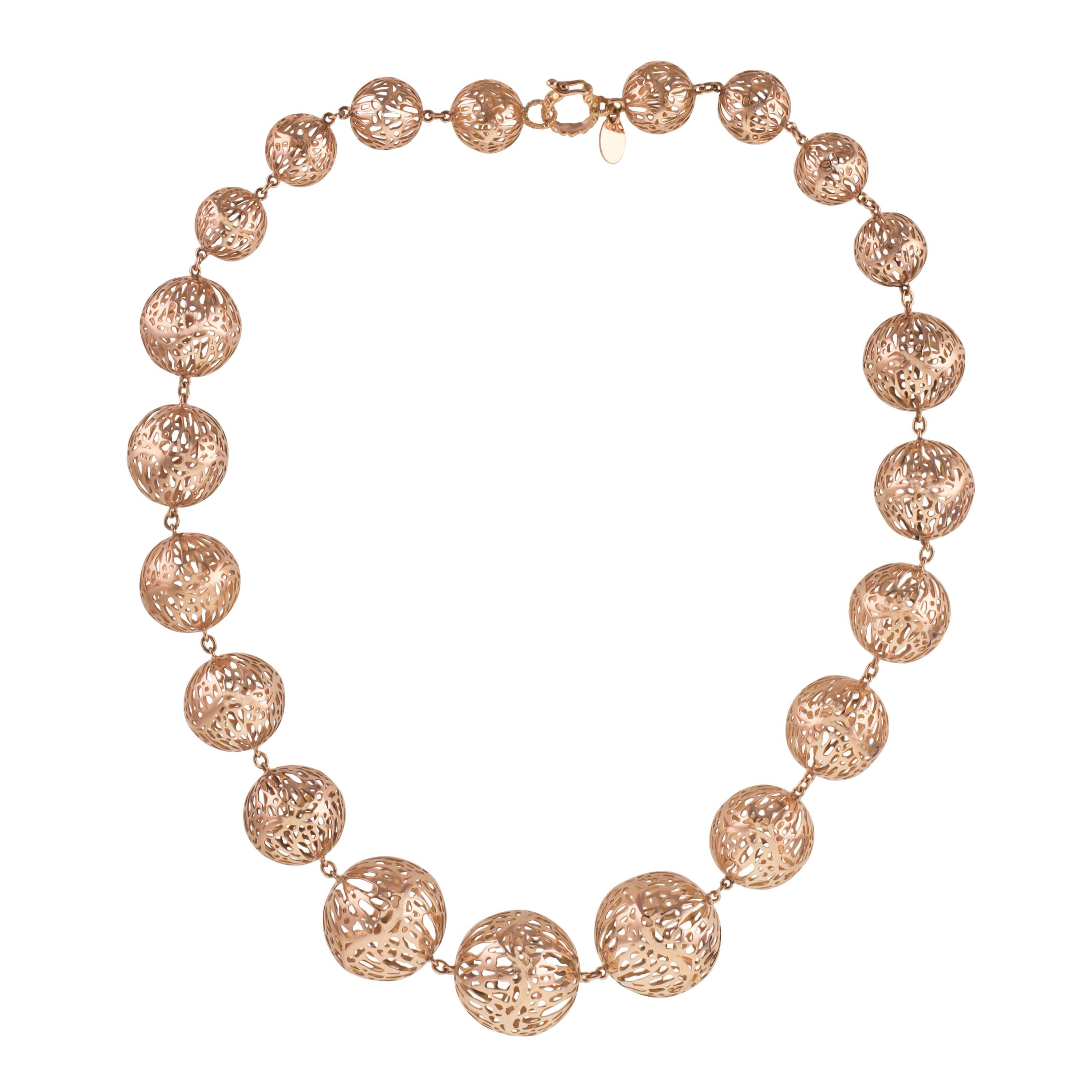 18 Karat Rose Gold gr. 37.20, Necklace For Sale