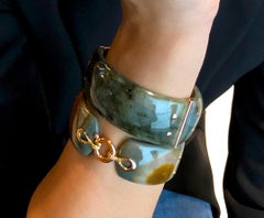 18 Karat Rose Gold Gr. 7.35, 925 Silver, Polychrome Jasper, Bracelet